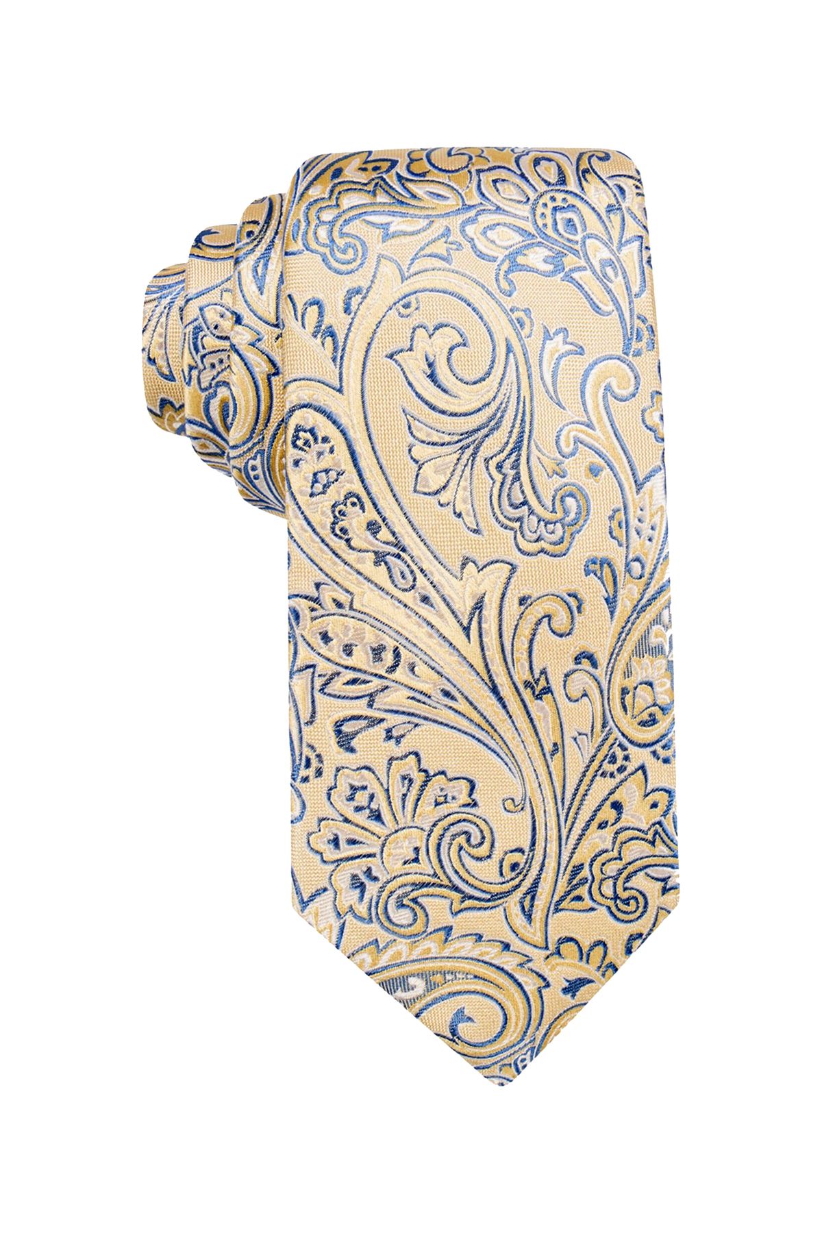 Countess Mara Yellow Highland-Paisley Silk Tie