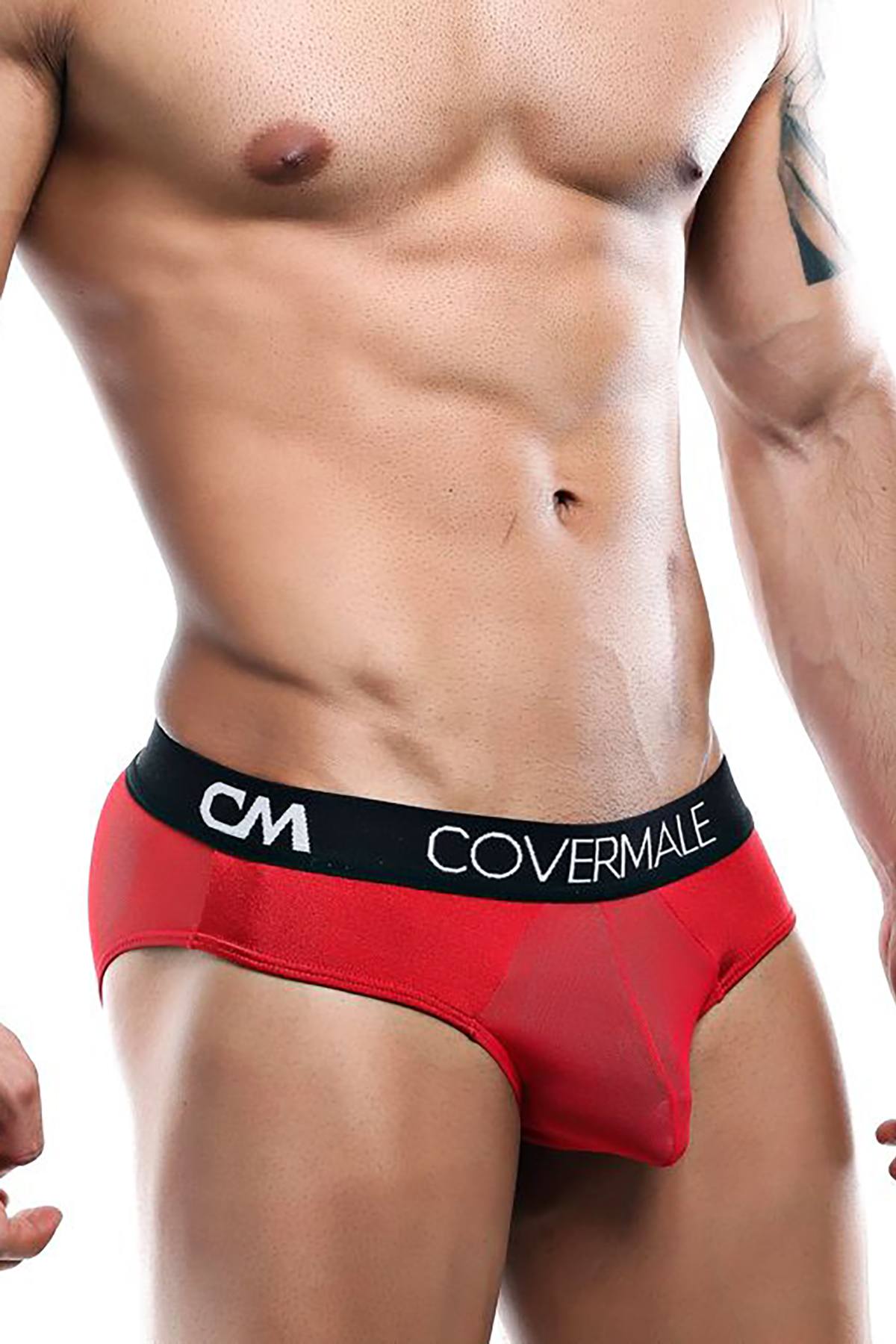 Cover Male Red Mesh Brief