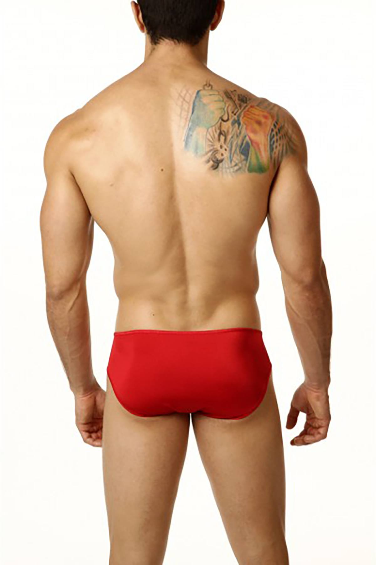 Cover Male Red Sheer Pouch Bikini Brief