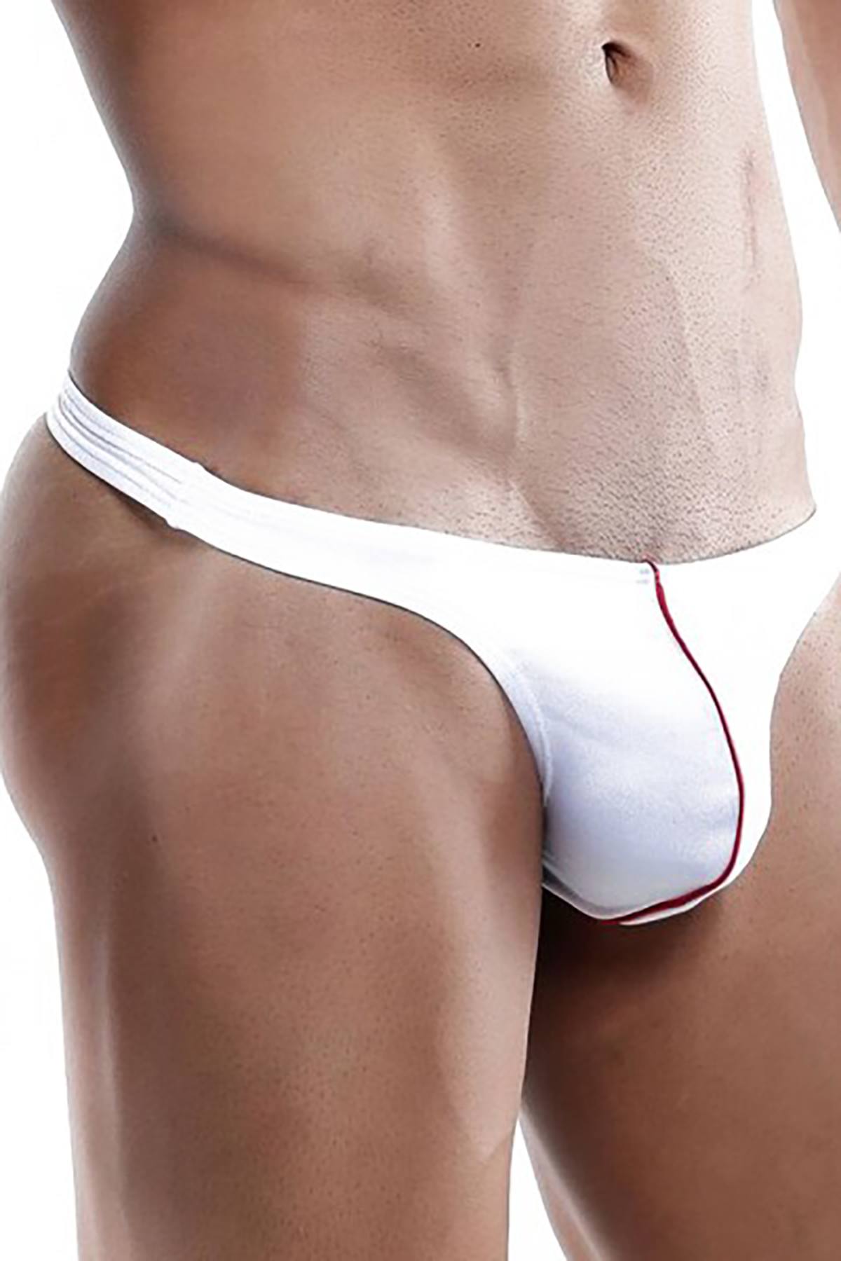 Cover Male White/Red Nylon Thong