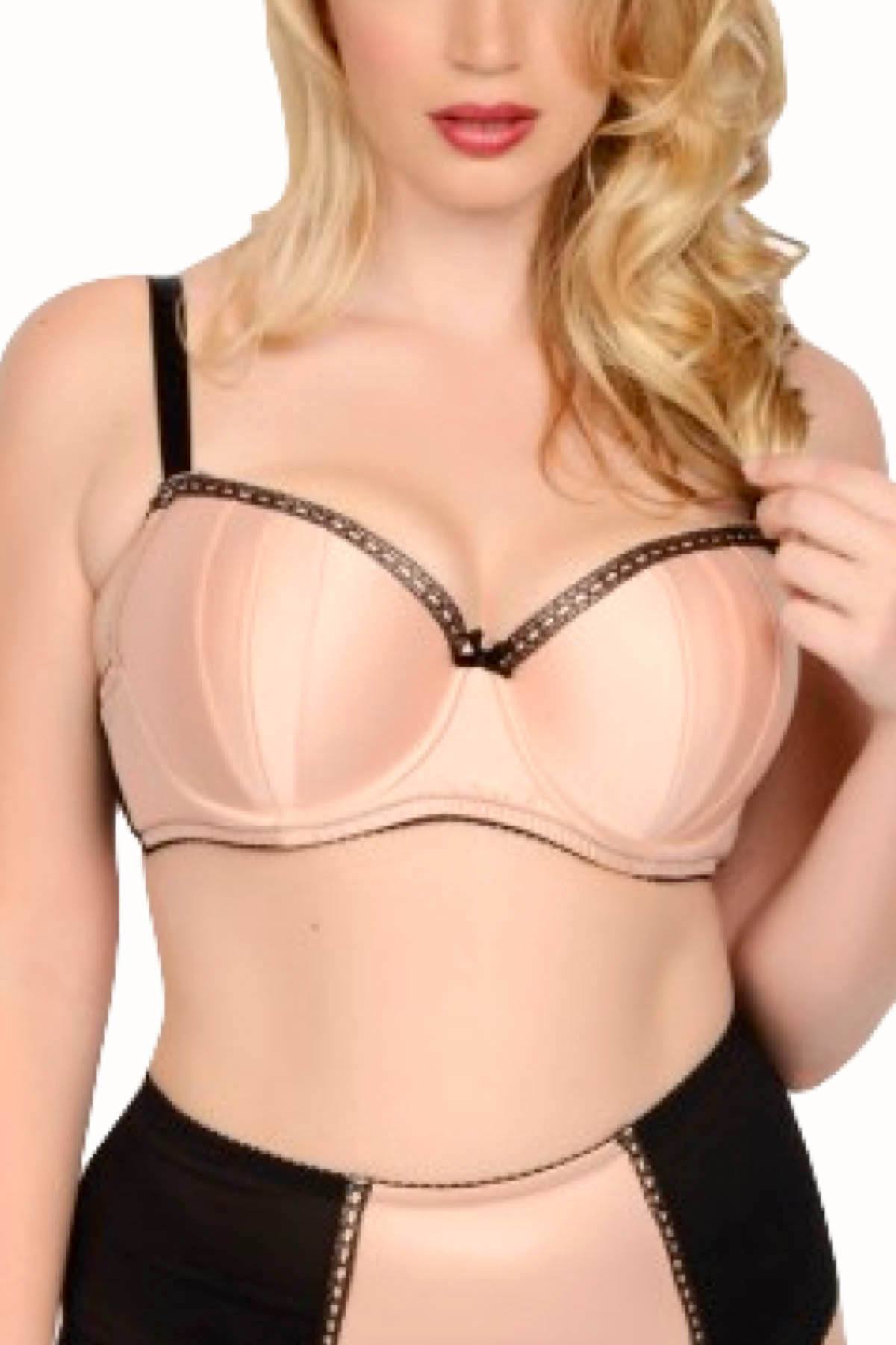 Crème Bralée Peach Satin Amanda Padded Clamshell Bra