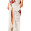 Crystal Doll Ivory Juniors' Embroidered Lace Maxi Skirt