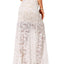 Crystal Doll Ivory Juniors' Embroidered Lace Maxi Skirt