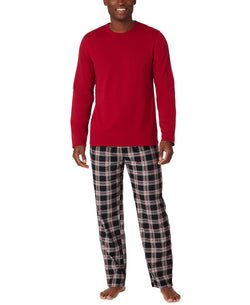 Cuddl Duds Cozy Lodge Printed Bottom Pajama Set Black Grid thumbnail 1