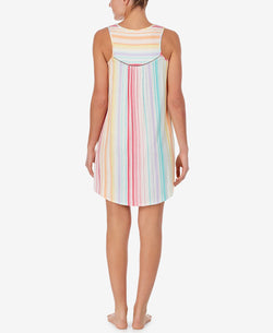 Cuddl Duds Lace-trim Printed Chemise Nightgown Multi stripe thumbnail 2