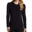 Cuddl Duds Petite Fleece Long-sleeve Crewneck Top Black