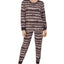 Cuddl Duds Printed Top & Jogger Pants Loungewear Set Coal Multi