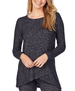 Cuddl Duds Soft Knit Crossover Tunic Top Hthrcoal thumbnail 1
