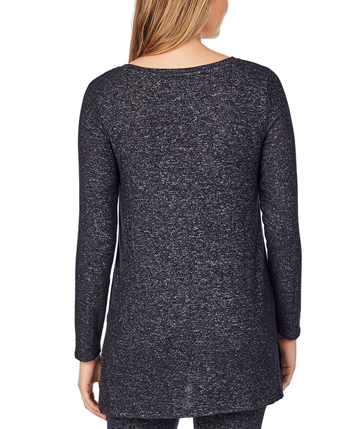 Cuddl Duds Soft Knit Crossover Tunic Top Hthrcoal