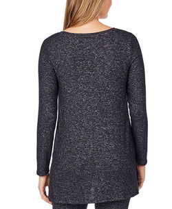 Cuddl Duds Soft Knit Crossover Tunic Top Hthrcoal thumbnail 2