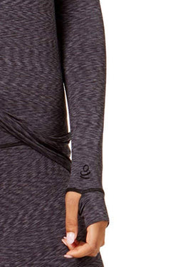 CuddlDuds Black/Grey Space-Dye Flex-Fit V-Neck Top thumbnail 2