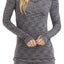 CuddlDuds Black/Grey Space-Dye Flex-Fit V-Neck Top