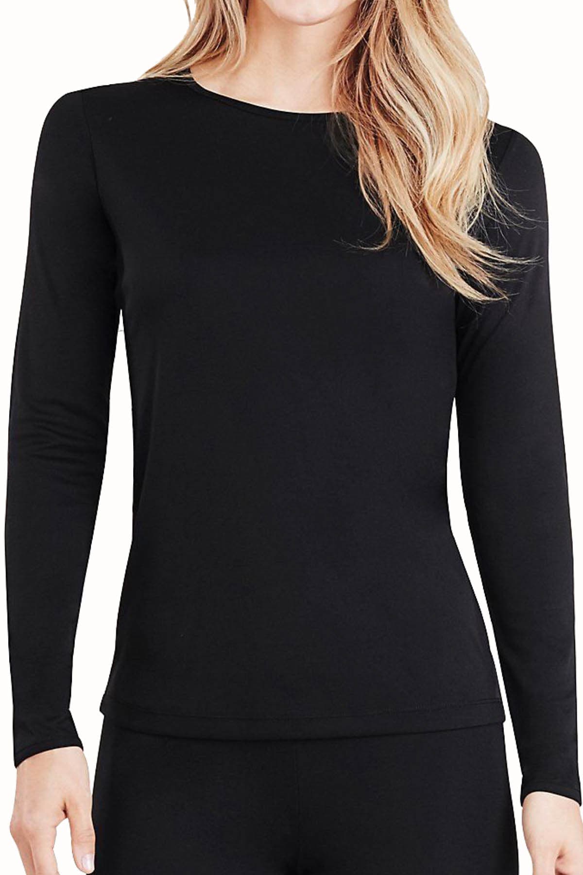 CuddleDuds Black Climatesmart Long-Sleeve Crew Tee
