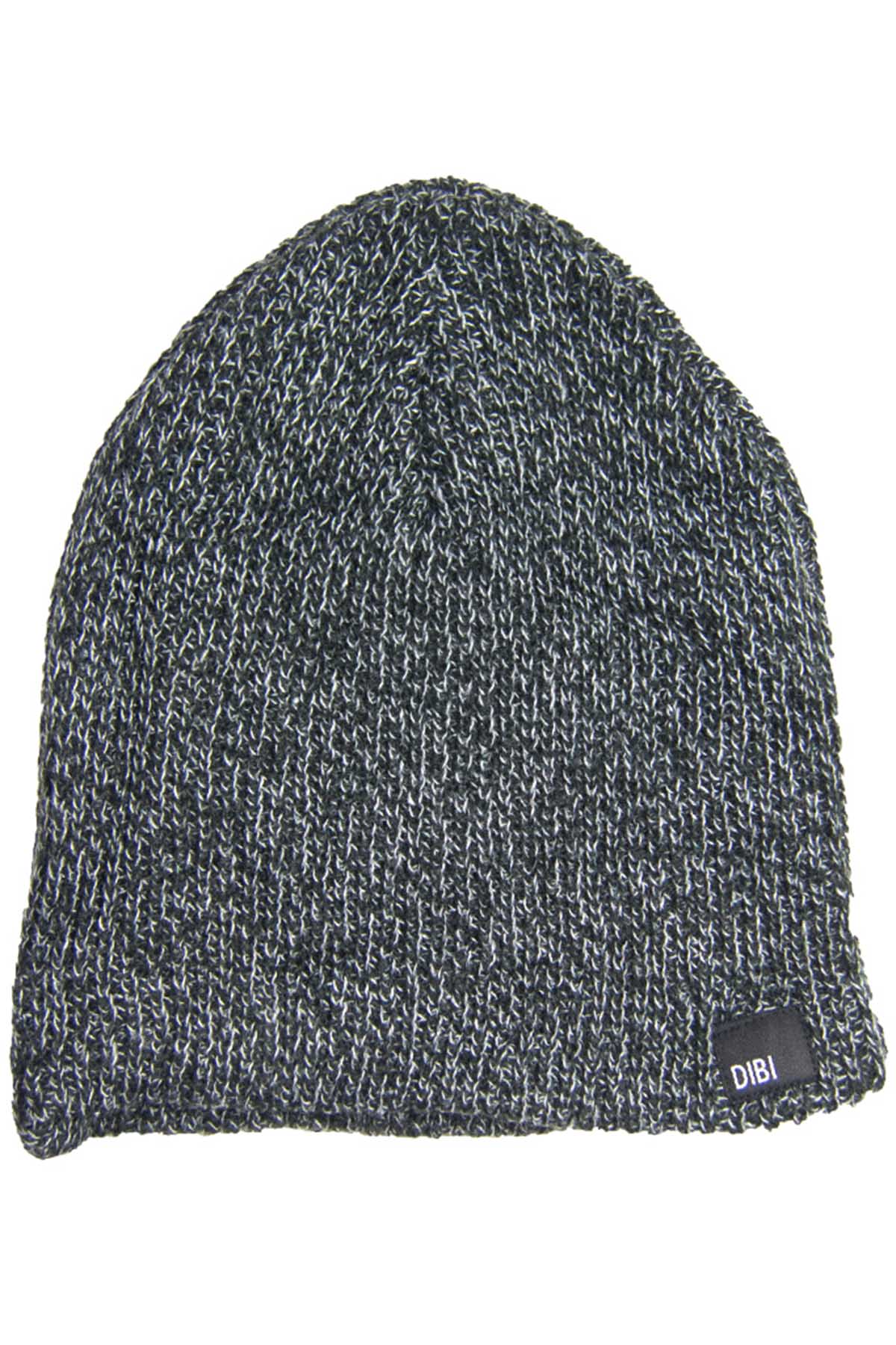 DIBI Black & Charcoal Beanie Slouchy Beanie