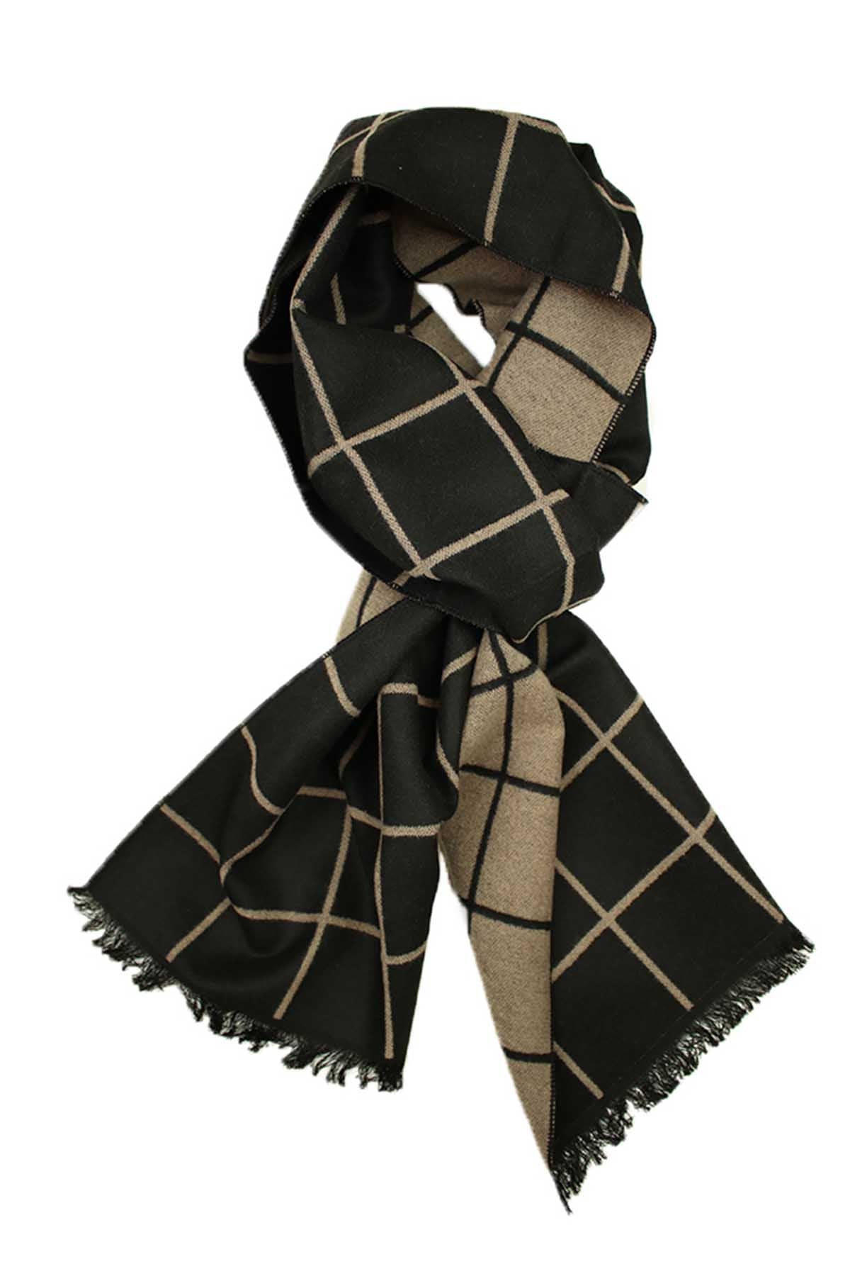 DIBI Black & Cream Window Pane Scarf