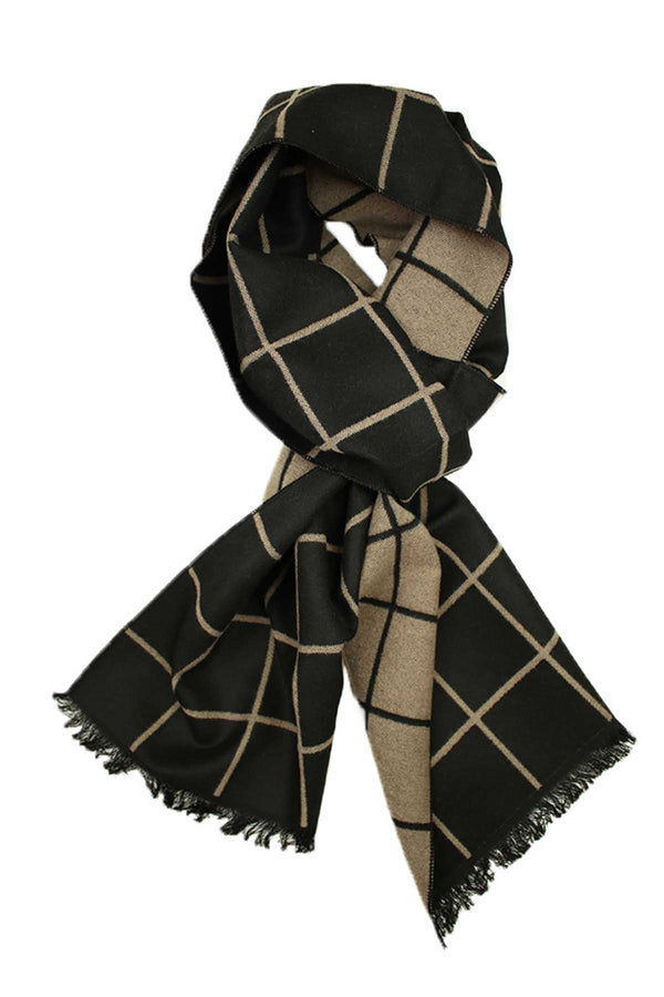 DIBI Black & Cream Window Pane Scarf