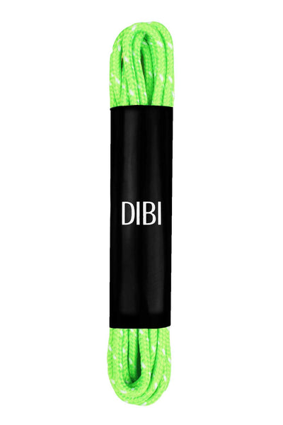 DIBI Bright-Green Polkadot Dress Shoelaces w/ Gold Aglets