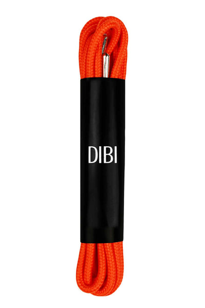 DIBI Bright-Orange Dress Shoelaces w/ Silver Aglets
