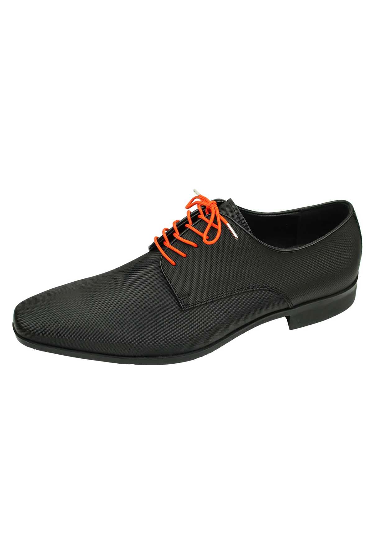 DIBI Bright-Orange Dress Shoelaces w/ Silver Aglets