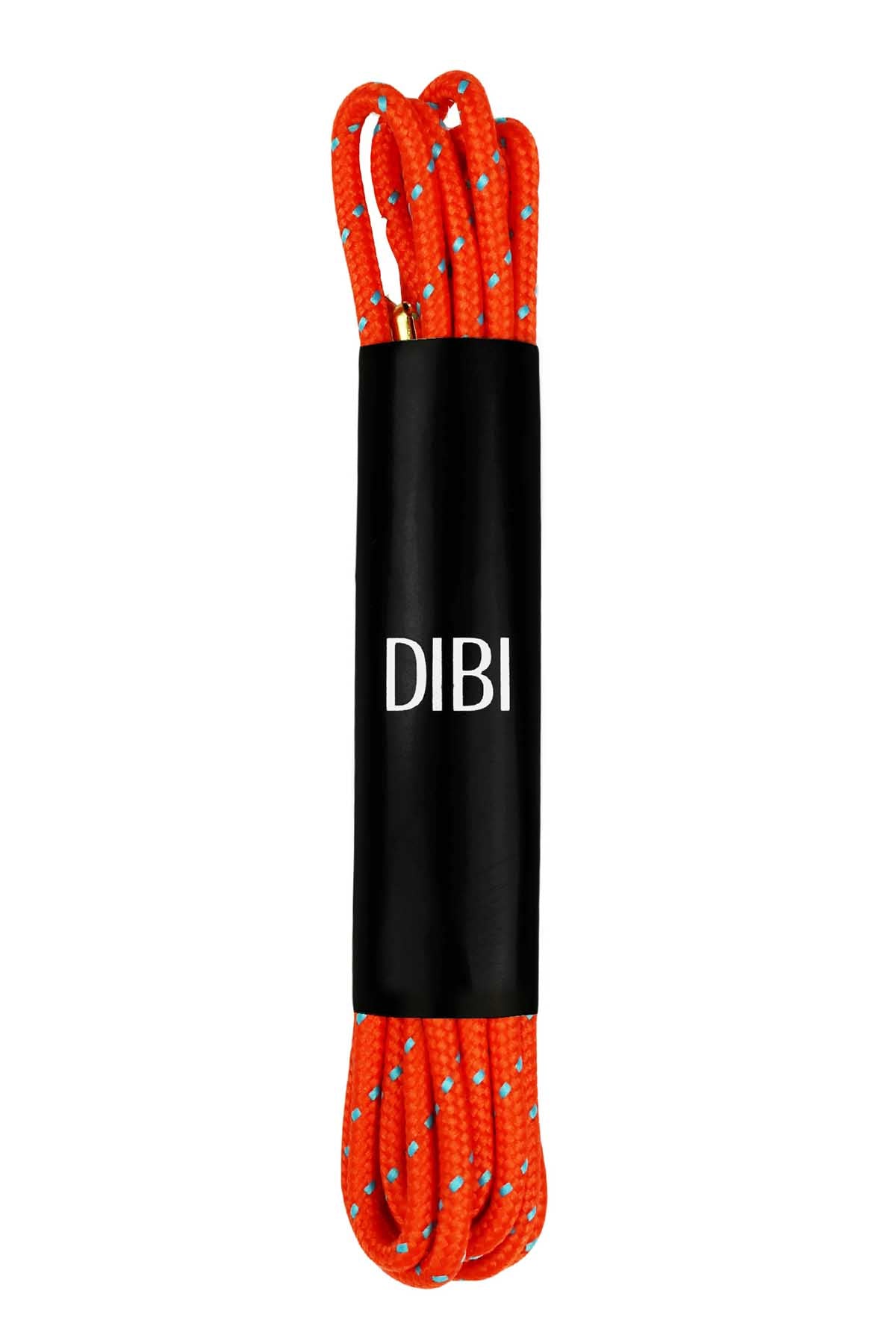 DIBI Bright-Orange Polkadot Dress Shoelaces w/ Gold Aglets
