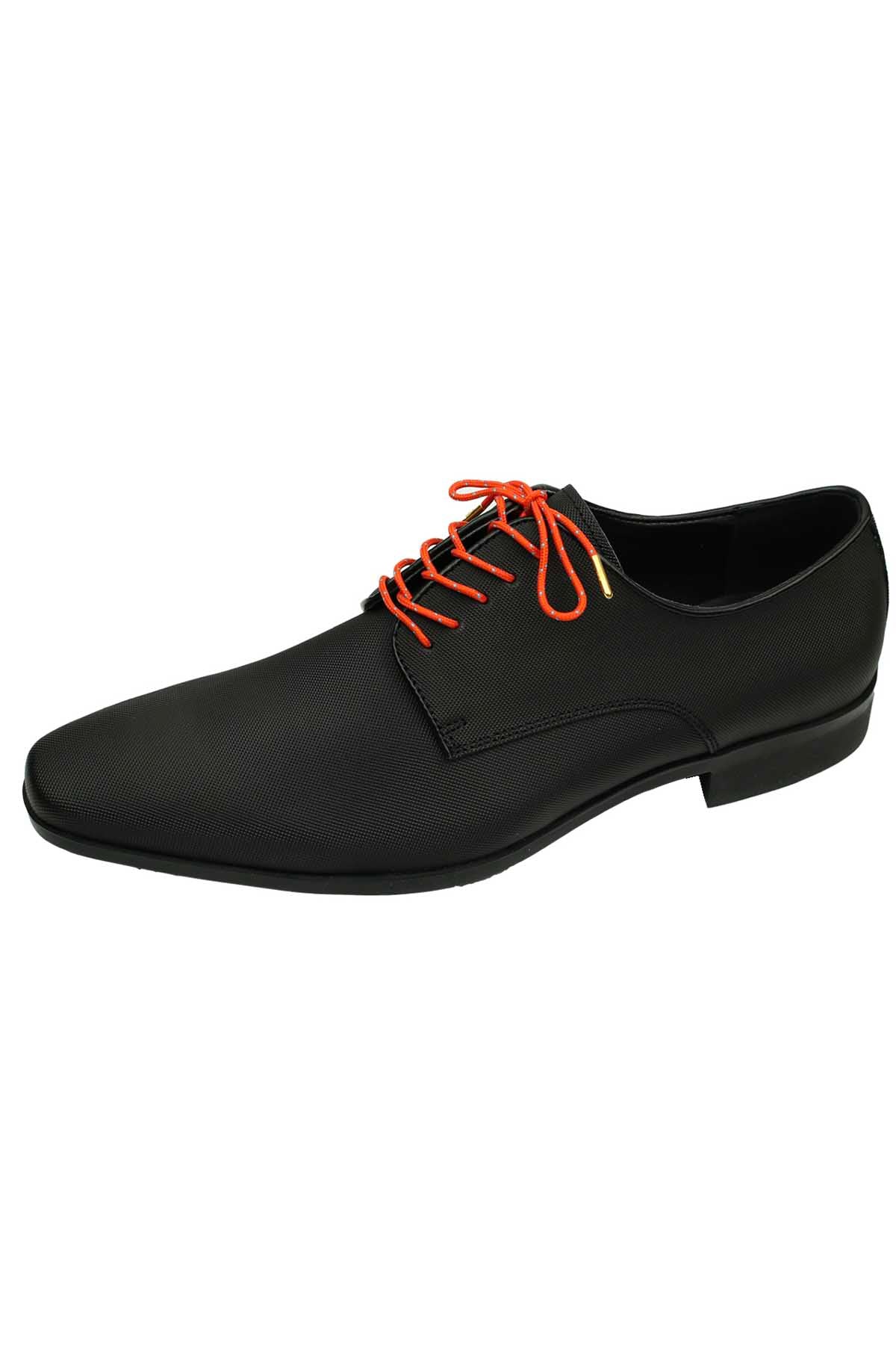 DIBI Bright-Orange Polkadot Dress Shoelaces w/ Gold Aglets
