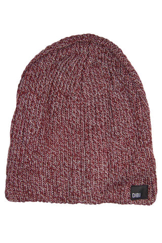 DIBI Burgundy & Charcoal Beanie Slouchy Beanie