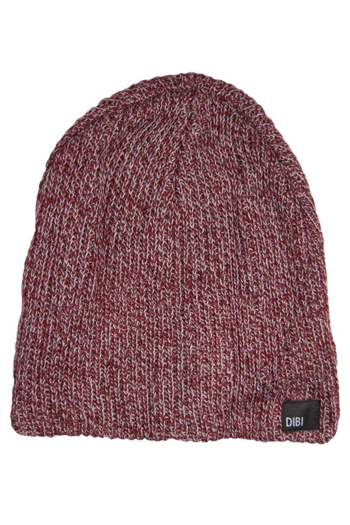 DIBI Burgundy & Charcoal Beanie Slouchy Beanie