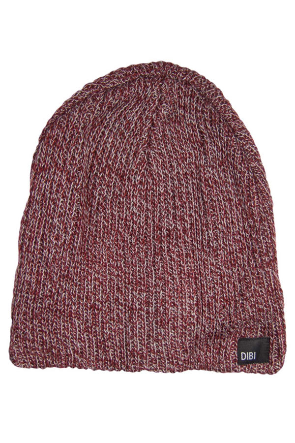 DIBI Burgundy & Charcoal Beanie Slouchy Beanie
