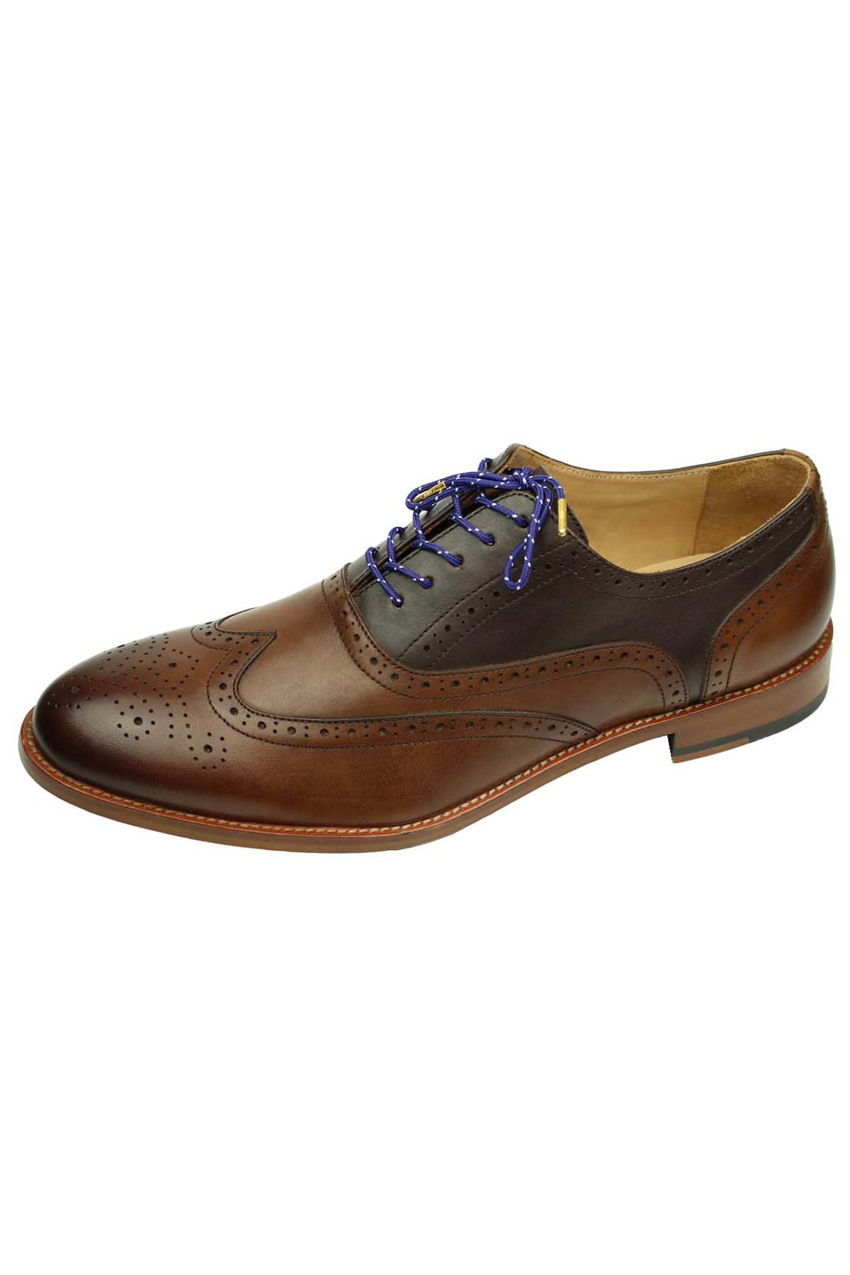 DIBI Navy-Blue Polkadot Dress Shoelaces w/ Gold Aglets