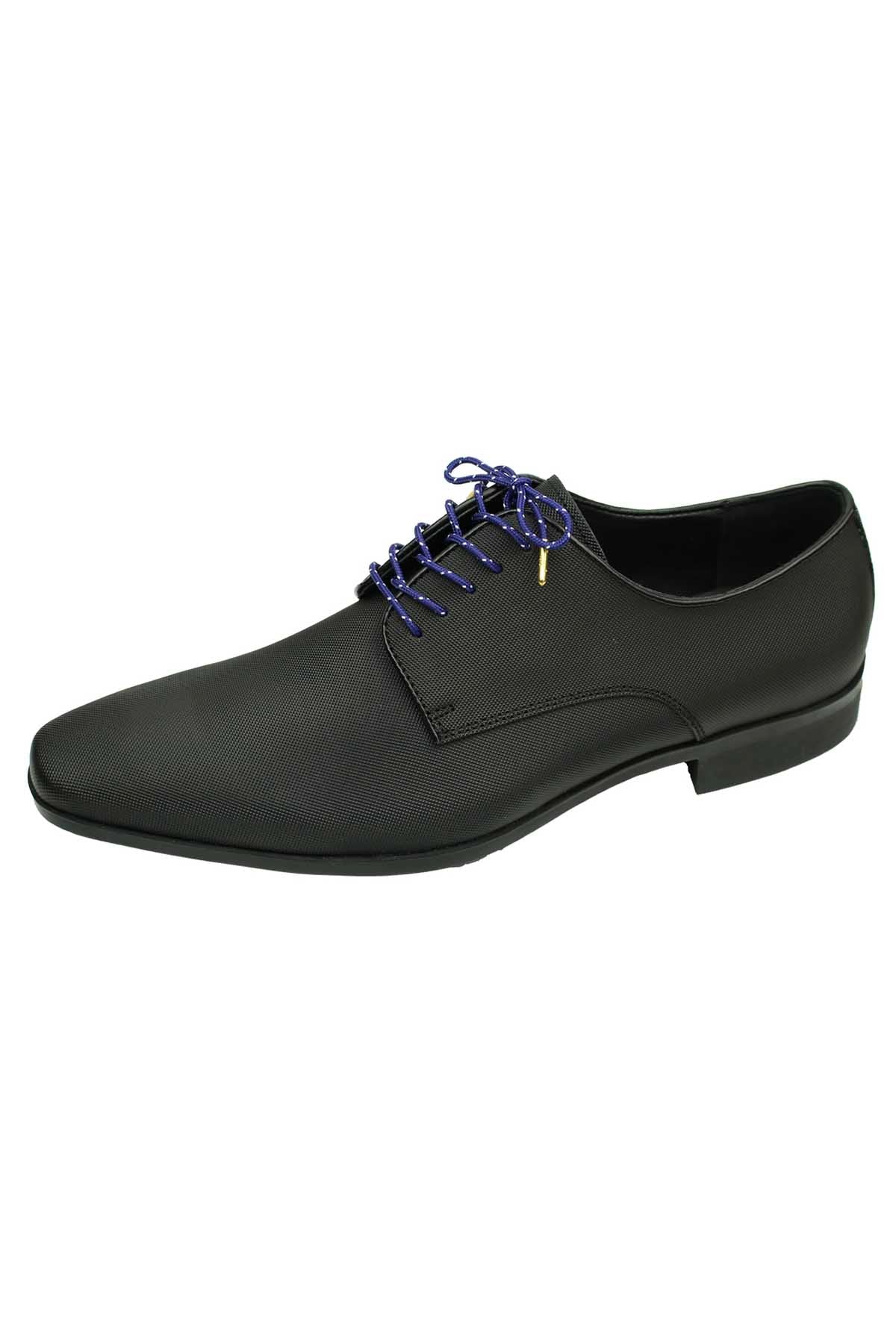 DIBI Navy-Blue Polkadot Dress Shoelaces w/ Gold Aglets