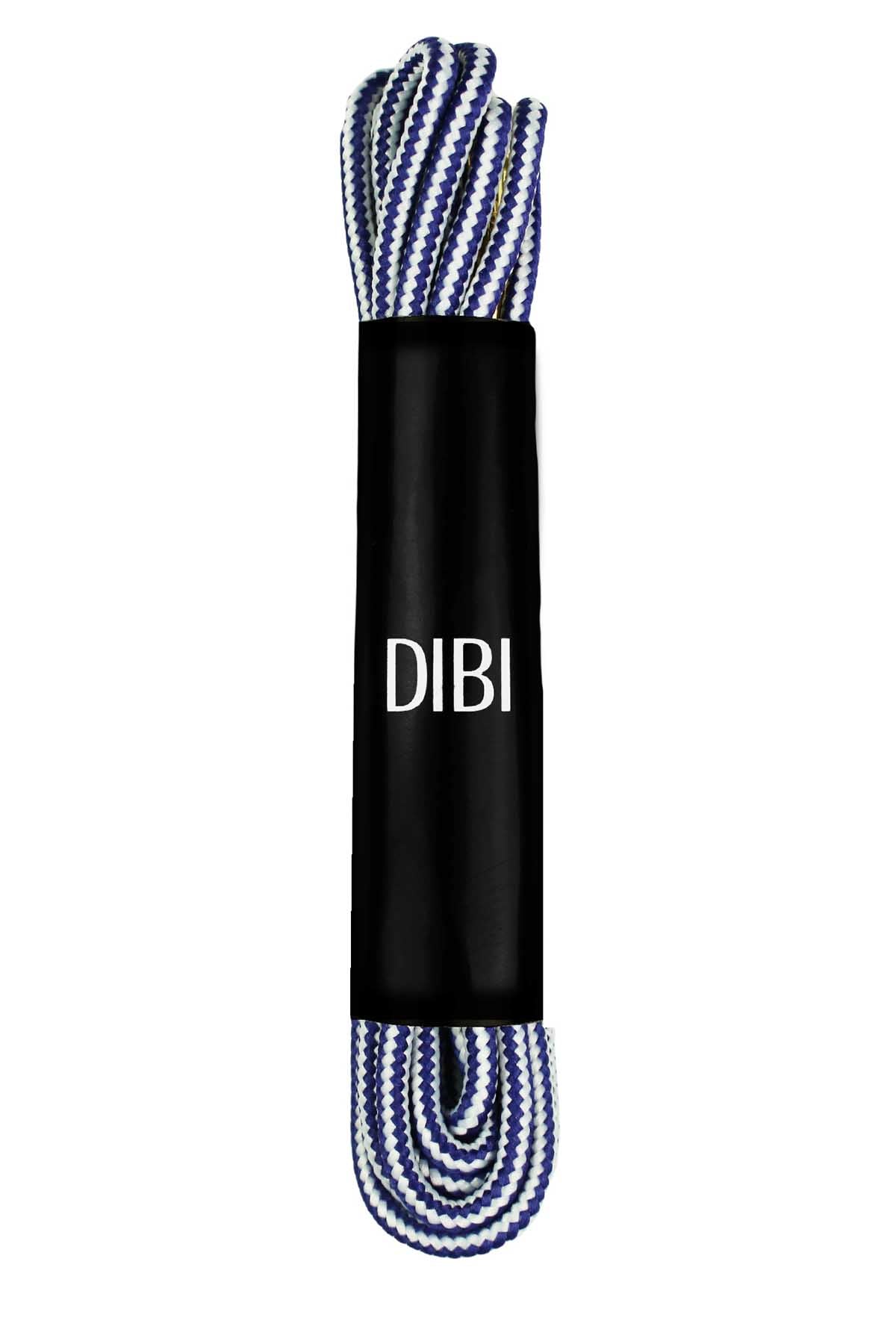 DIBI Navy/White Striped Dress Shoelaces w/ Gold Aglets