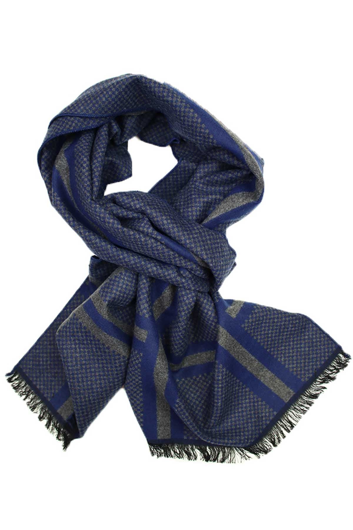 DIBI Navy & Grey Double Stripe Scarf