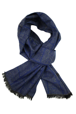 DIBI Navy & Grey Heather Plaid Scarf