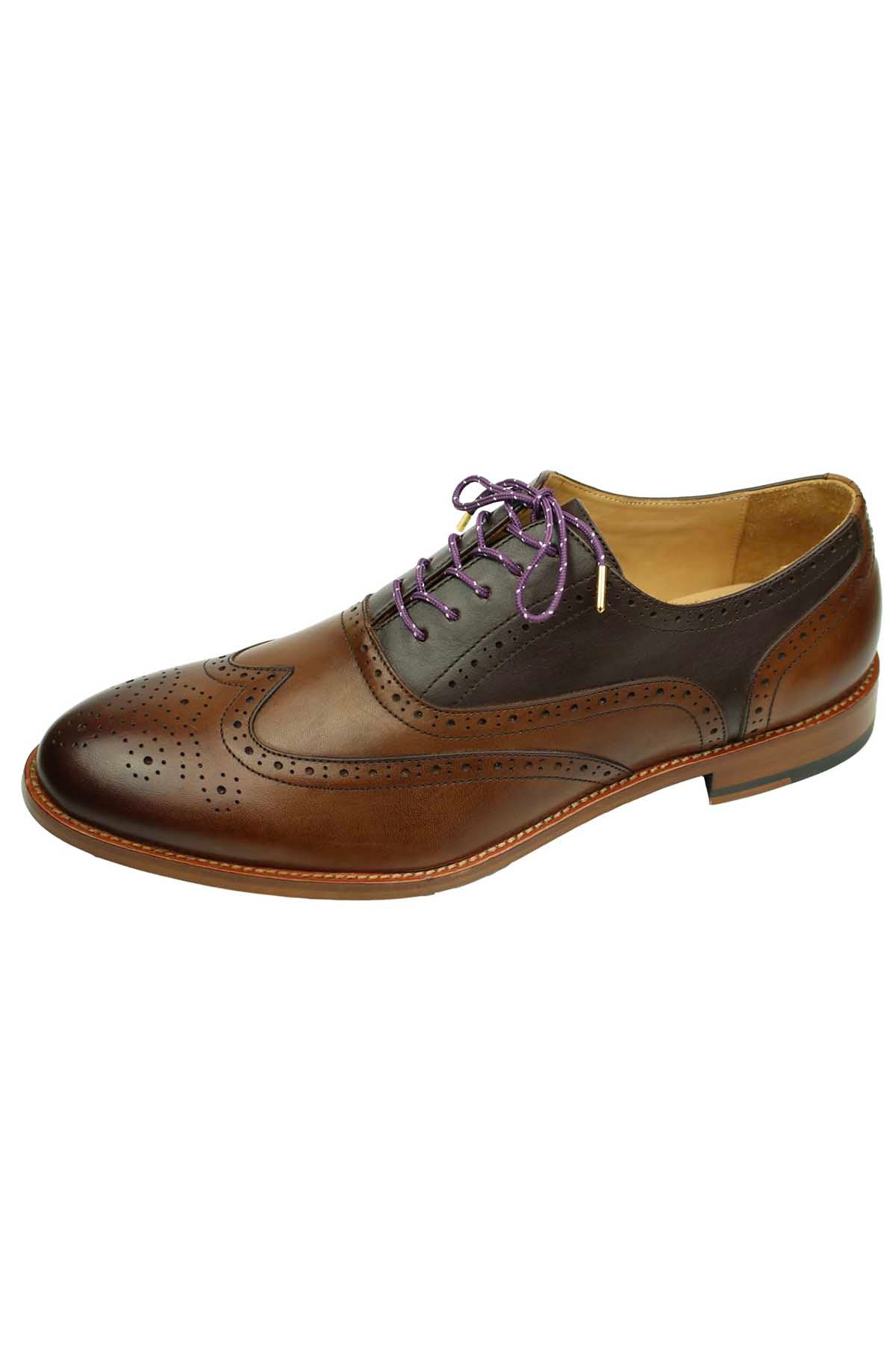 DIBI Plum Polkadot Dress Shoelaces w/ Gold Aglets