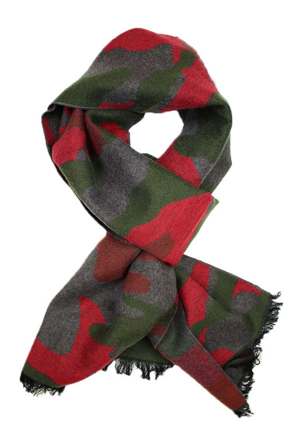 DIBI Red & Green Camo Scarf