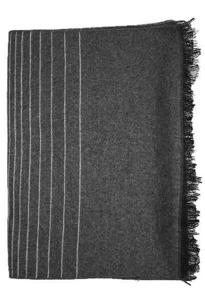 DIBI Solid Black/Navy/Grey Ombre Striped Scarf