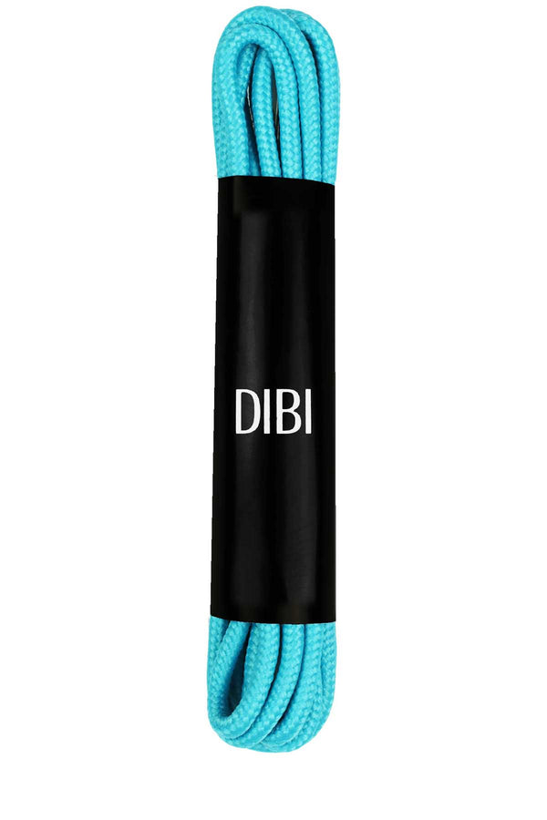 DIBI Solid Bright-Blue Dress Shoelaces w/ Silver Aglets