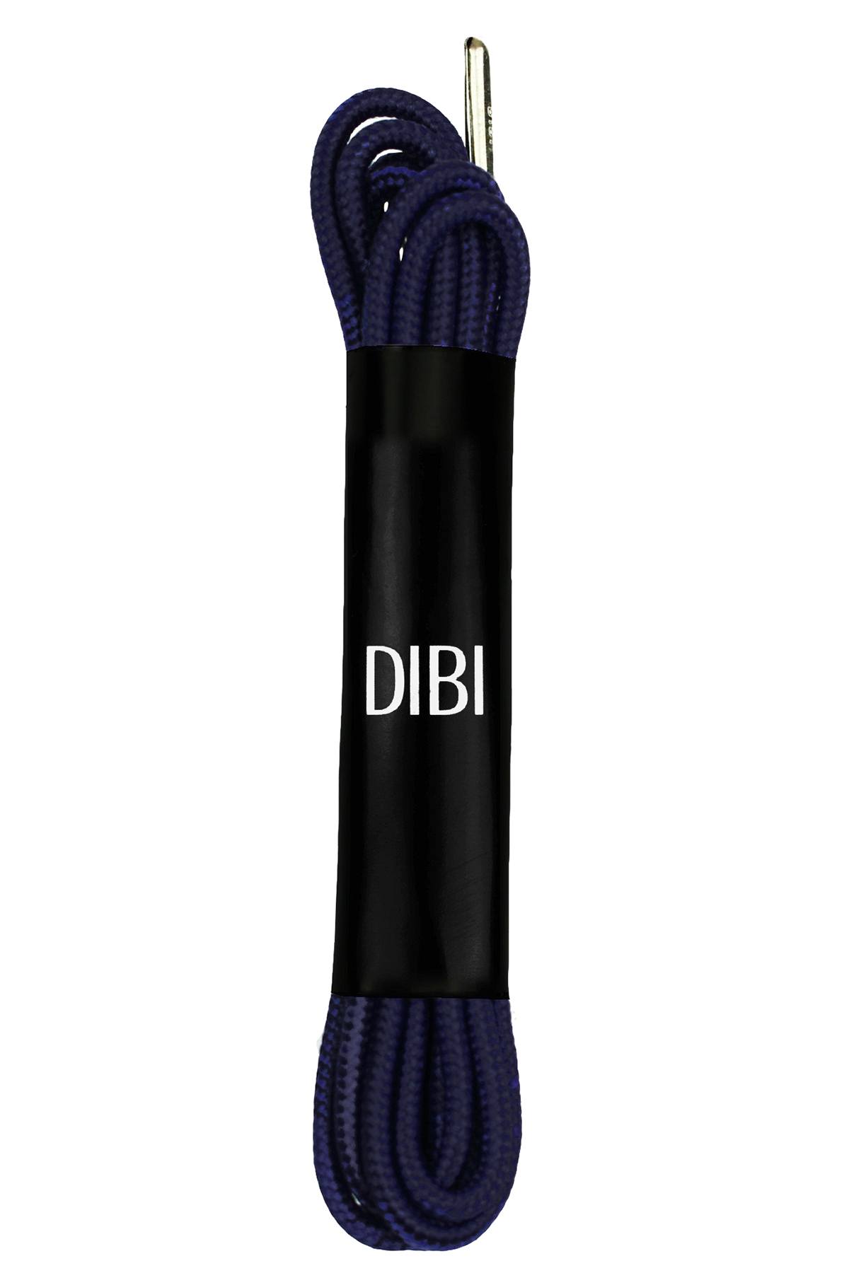 DIBI Solid Dark-Navy Dress Shoelaces w/ Silver Aglets