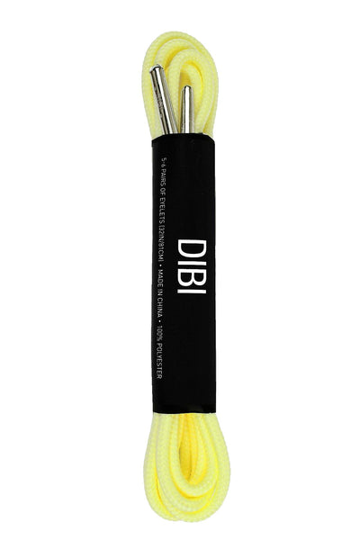 DIBI Solid Light-Yellow Dress Shoelaces w/ Silver Aglets