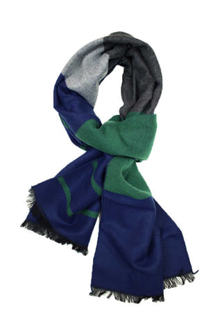 DIBI Solid Navy/Green/Grey Scarf