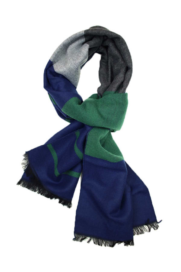 DIBI Solid Navy/Green/Grey Scarf