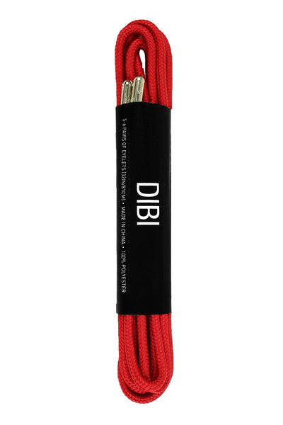 DIBI Solid-Red Dress Shoelaces w/ Silver Aglets