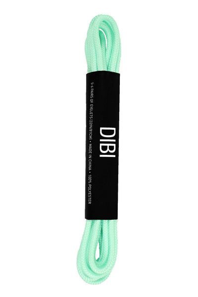 DIBI Solid Seafoam-Green Dress Shoelaces w/ Silver Aglets