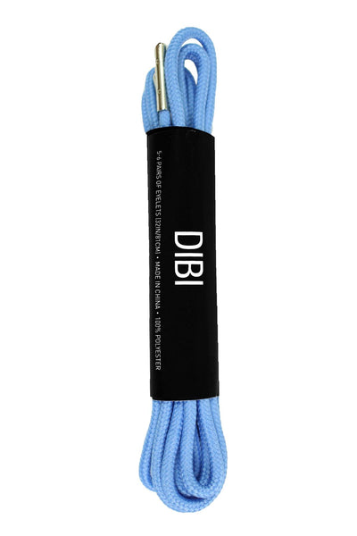 DIBI Solid Sky-Blue Dress Shoelaces w/ Silver Aglets