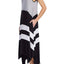 DKNY Black Asymmetrical-Hem Striped Maxi Lounge Dress