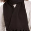 DKNY Black/Black Logo Velvet Flocked Flat Knit Scarf