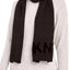 DKNY Black/Black Logo Velvet Flocked Flat Knit Scarf