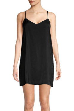 DKNY Black Crepe De Chine Racerback Chemise thumbnail 3