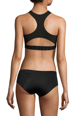 DKNY Black LiteWear Seamless Ribbed Crop Top Bralette thumbnail 4