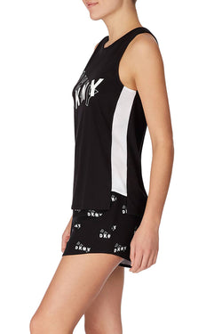 DKNY Black Logo Print Tank And Boxer Short 2pc PJ Set thumbnail 2